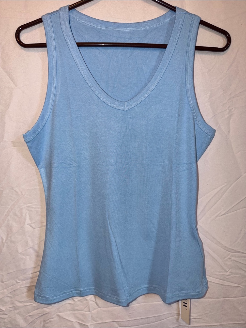 Women's Sky Blue V-Neck Tank Top